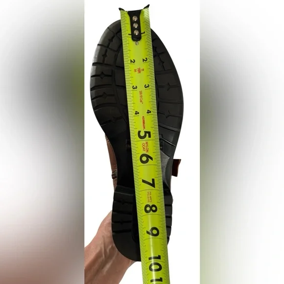 Clarks Brown Leather Riding Boots Harness Strap Mid Calf Women’s 8 Classic - Picture 13 of 14